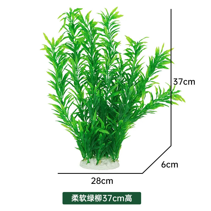 24-52cm Large Aquarium Plants Plastic Grass Fish Tank Decor Artificial Fake Water Plant Ornaments Aquarium Accessories