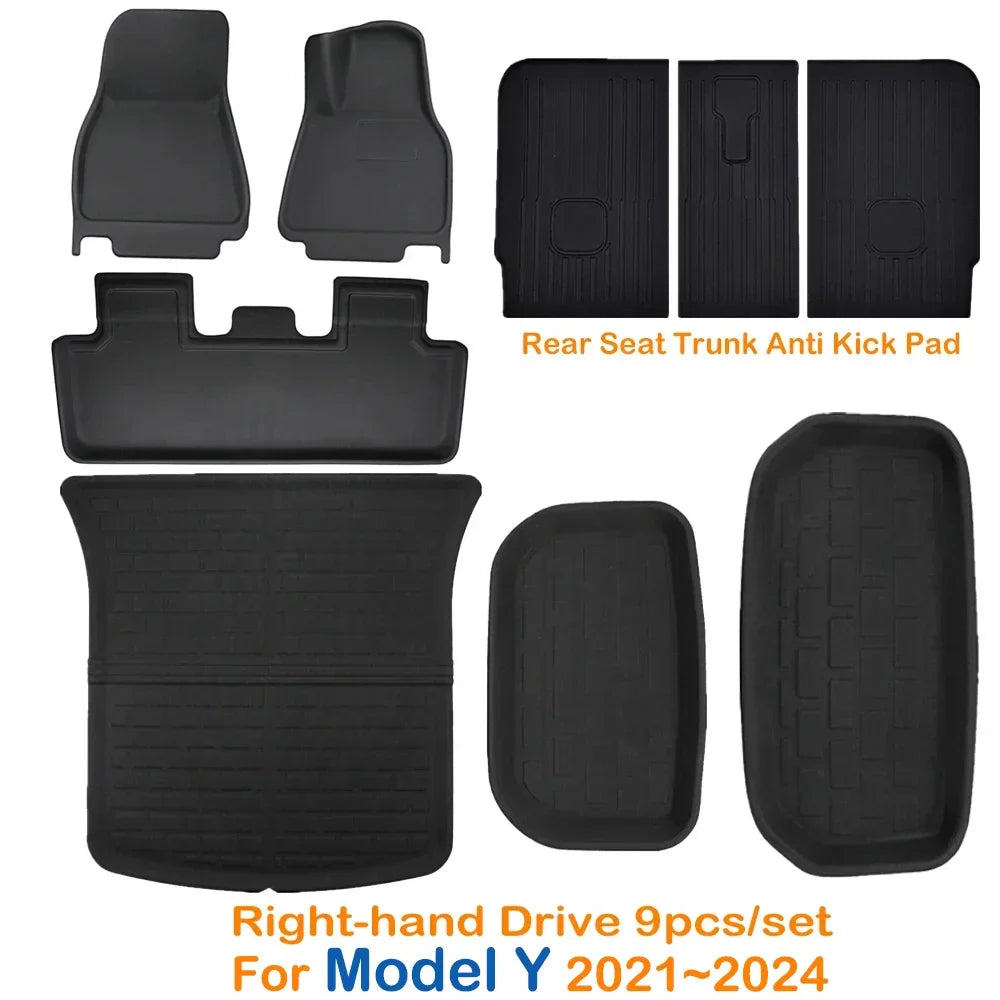 2024 3D Left Right Hand Driving All-Weather Floor Mats Trunk Mat Car Floor Liners For Tesla Model 3 Model Y 2019 - 2023