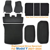 2024 3D Left Right Hand Driving All-Weather Floor Mats Trunk Mat Car Floor Liners For Tesla Model 3 Model Y 2019 - 2023