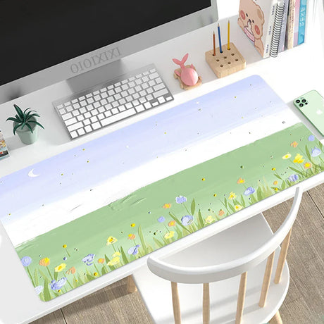 Mouse Pad Gamer Cute Aesthetic Kawaii Oil Painting XL Mousepad XXL Mechanical Keyboard Pad Office Office Accessories Mice Pad