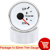 9-32V 52mm Trim Gauge Up to Down Waterproof Trim Meters Balance Instrument for Bus Auto Boat Truck 0-190ohm Trim Tilt Indicator