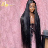 Jet Black 34'' Remy Human Hair HD Lace Frontal Wigs Preplucked Hair Straight 180% 13x6 Front Wigs Transprent Lace Hair Wigs