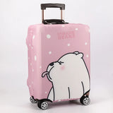 Luggage Protective Cover  Bear Pattern Suitcase Dustproof Cover Trolley Stretch Fabric Case Elastic Travel Accessories