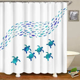 Colorful Tropical Fish Shower Curtains Ocean Animals Kids Bath Curtain Polyester Fabric Waterproof Bathroom Decor Set with Hooks