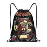 Heavy Metal Maidens Pirate Iron Drawstring Backpack Women Men Sport Gym Sackpack Foldable Training Bag Sack