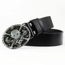 Fashion Hip Hop Style Belt Death's Head Skull Buckle Cowskin Leather Belt Crossbones Skeleton Reggae Heavy Metal Rock Decorative