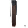 Synthetic Ponytail Hair Extension Natural Hairpiece Clip In Wrap Around Pony Heat Resistant Black Burgundy Hairstyle