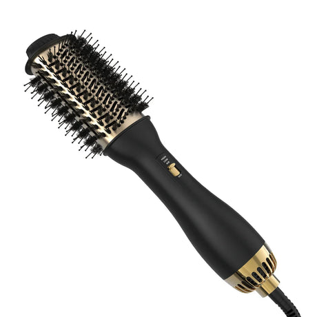 LISAPRO One-Step Hot Air Brush&Volumizer PLUS 2.0 Hair Dryer and Hair Styler New Black Golden Hair Curler Brush