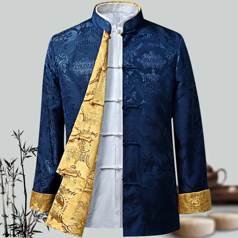 Men Chinese Dragon Shirt Kung Fu Coats China New Year Tang Suit Traditional Chinese Clothing For Men Jackets Hanfu Men Clothing