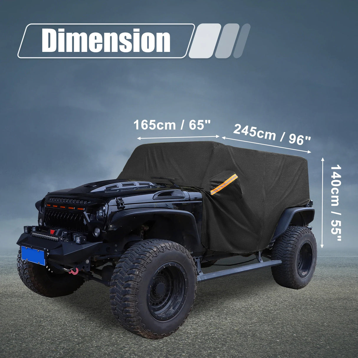 X Autohaux Car Body Cover for Jeep Wrangler JK JL Hardtop 2 4 Door 2007-2021 Outdoor Windproof Waterproof 210D Oxford Protect