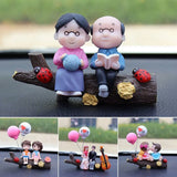 Car Decoration Cartoon Cute Couples Action Figure Figurines Balloon Ornament Auto Interior Dashboard Accessories for Girls Gifts