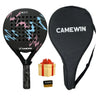 Camewin Padel Racket Tennis Carbon Fiber Soft EVA Face Tennis Paddle Racquet Racket with Padle Bag Cover With Free Gift New Hot