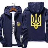 Men's Windbreaker Ukraine Ukrainian Logo Zipper Sports Pilot Thin Reflective Sunscreen Skin Ultra Light Jacket Coat Clothing 6XL