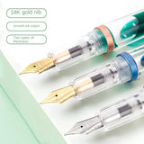 High Quality 0.38/0.5mm Fountain Pen Transparent Acrylic Large-Capacity Piston Filling Student Writing Ink Pen