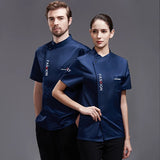 Chef Uniform Short Sleeve Restaurant Cook Coat Women Baker Hotel Kitchen Canteen Waiter Clothes