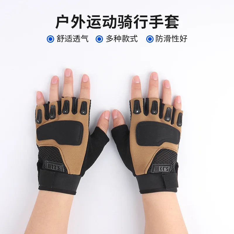 Tactical gloves, half finger riding, fitness, Yunda gloves, outdoor fighting, climbing, mountaineering, wear-resistant, non slip