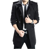 2022 New Men's Spring and Autumn Men's Jacket Slim-fit Woolen Coat Men's Double-breasted Thick Coat Men Winter Coat Trench Coat