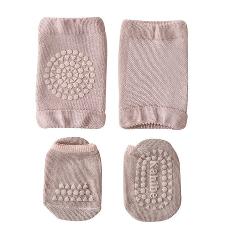 Summer Baby Knee Pads Socks Set Solid Color Non-slip Socks Kneecap Kid Crawling Safety Floor Sock Knee Protector for Girls Boy