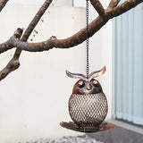 New Outdoor Hanging Wrought Iron Owl Bird Bird Feeder Garden Backyard Decoration Bird Cage Accessories Gift