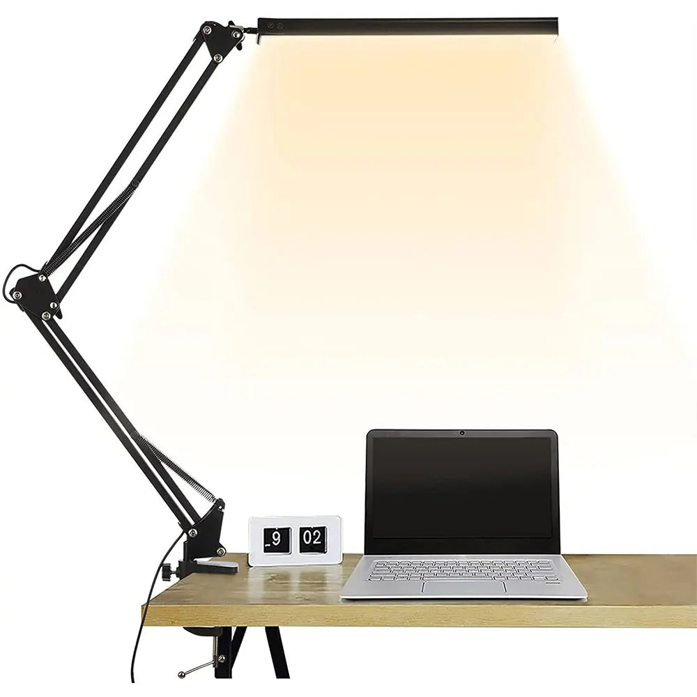 LED Desk Lamp With Clip, Desk Lamp With Eye Care, Office Light With Adjustable Brightness  3 Lighting Modes, 10 Brightness