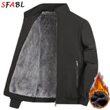 Thick Warm Men's Winter Jacket 2023 New Autumn Winter Fleece Men's Business Jacket Parka Classic Casual Men's Winter Coat Black