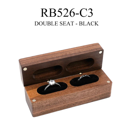 Walnut Wooden Ring Box diamond Pendant Neckl ace Ring earring Gift Display Packaging Case with Colors organizer joyero storage