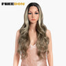 FREEDOM Synthetic Lace Front Wigs Body Wave Ombre Blonde Brown Ginger Lace Wigs For Black Women Heat Resistant Cosplay Wigs