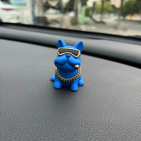 Anime Personality Bulldog Car Interior Decoration Trend Sunglasses Bulldog Auto Center Console Ornaments For Car Accessories