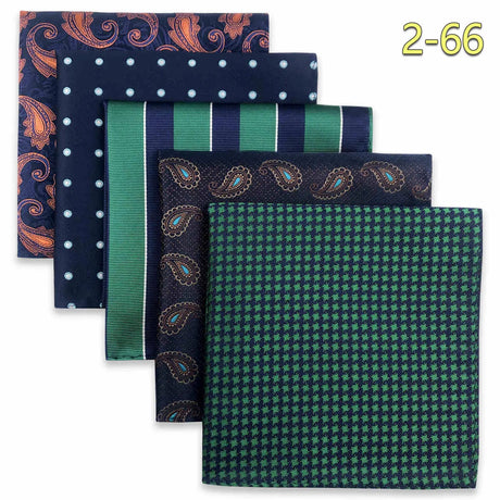 5 Pieces Colorful Assorted Mens Pocket Square Silk Classic Handkerchief Set Gift