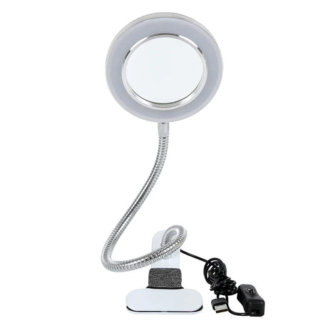 USB Table Lamp LED Study Table Light with Clip Makeup&Beauty Desk Lamp With Eight Times Magnifying Glass Circle Desk Light