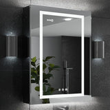 KRISTALLUM Lighted Medicine Cabinet for Bathroom - 24x32 Left Door – LED Medicine Cabinet with Lights, Wireless Remote