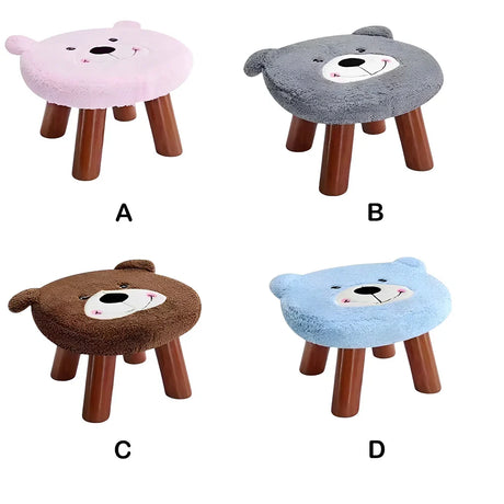 Solid Wood Footstool Shoe Stool Living Room Simple Sofa Footstool Anti-slip Footrest Sponge Cushion Children’s Stool Home Indoor