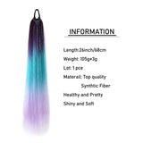 26 inch Y2K Jumbo Ponytail Hair Extensions With Tinsel Hair DIY Shiny Pony Tail Braids For Women and Girls