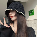 Summer Straw Hats for Women Foldable Outdoor Gorro 2022 Sunshade Hollowed Panama Hat Beach Caps Fashion Elegante Cap Girls Cap