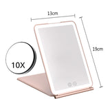 Led  Make Up Mirror With Light  Tool Portable Foldable Travel Desk Vanity Table Bath Bedroom Makeup Tools Lighted Makeup Mirrors