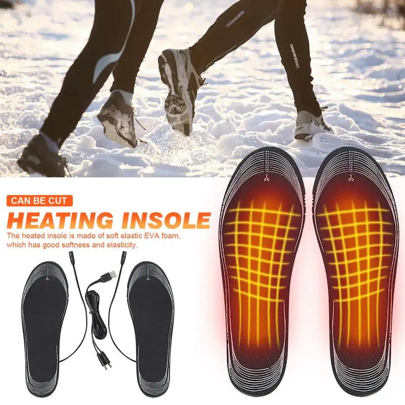 USB Heated Shoe Insoles Electric Foot Warming Pad Feet Warmer Sock Pad Winter Outdoor Sports Heating Insole Winter Warm Cushion