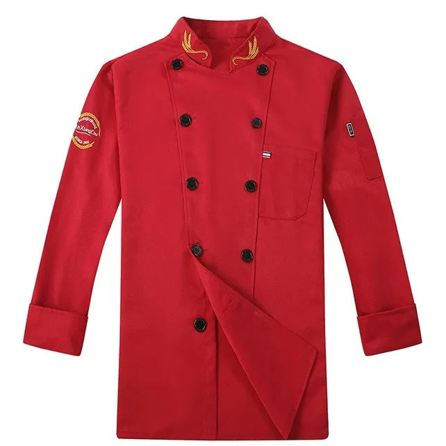 Chef Jacket Men Women Short Sleeve Cook Shirts Coat Embroidery Restaurant Hotel Bakery Waiter Uniform