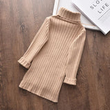 New Christmas Pure Color Fall Winter Boy Girl Kid Thick Turtleneck Shirts High Collar Pullover Sweater Long Sweater