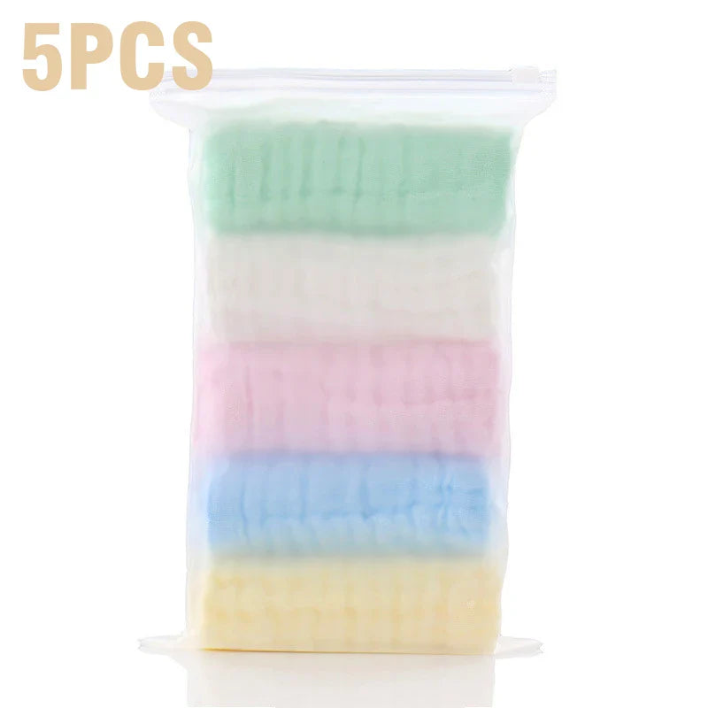 5PCS Baby Bath Towel 100% Cotton 6 Layers Gauze Kid Facecloth Face Wash Wipe Hand Soft Newborn Stuff Handkerchief 30X30cm