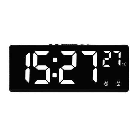 Voice Control Digital Alarm Clock Temperature Dual Alarm Snooze Desktop Table Clock Night Mode 12/24H LED Clock Watch Desk Clock