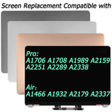 Screen Replacement Compatible With MacBook Pro Air A1706 A1708 A1989 A2159 A2251 A2289 A2338 A1466 A1932 A2179 A2337 LCD Display