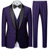 Men's British Style Slim Suit 3 Piece Set Jacket Vest Pants / Male Business Gentleman High End Custom Dress Blazers Coat  S-6XL