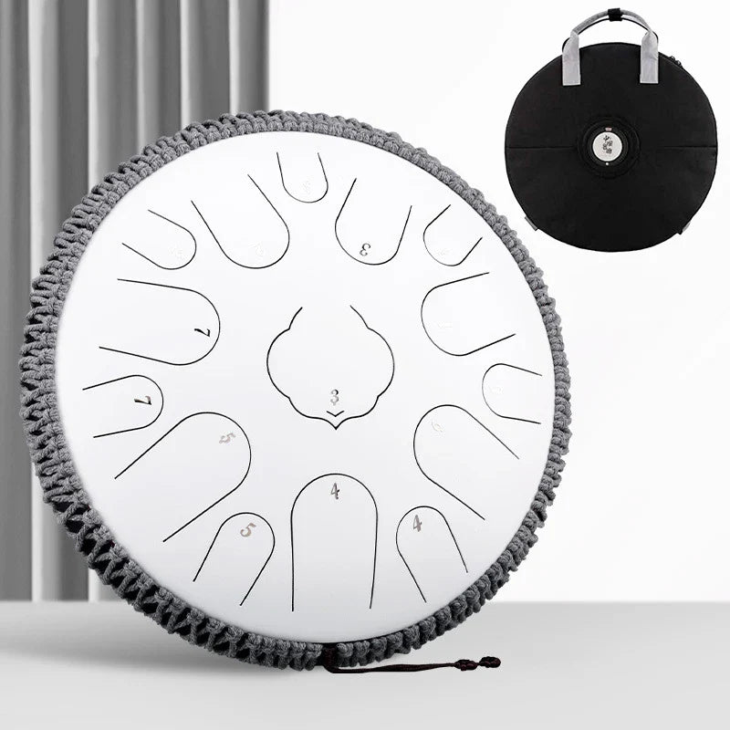 Hluru 15 Notes Glucophone Steel Tongue Drum 13 14 Inch 15 Notes Ethereal Drum Yoga Meditation Percussion Musical Instruments