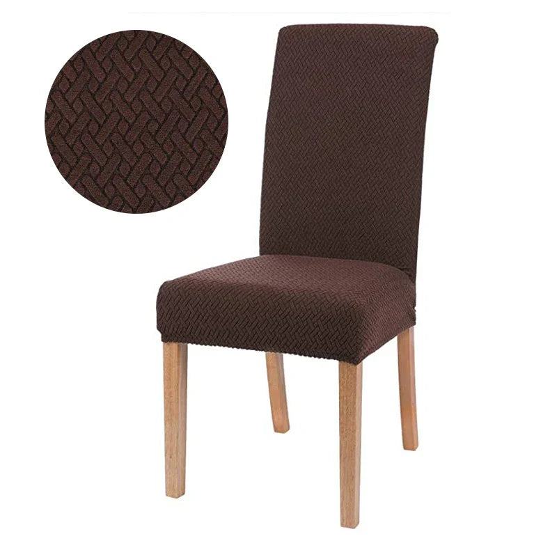 Elastic Dining Chair Cover Thick Jacquard Spandex Chair Cover for Dining Room Anti-Slip Kitchen Chair Cover 1/4/6/8 Pieces