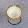 New High-end Pet Bowl Bamboo Shelf Ceramic Feeding and Drinking Bowls for Dogs and Cats Pet Feeder Accessories