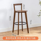 Backrest High Bench High Stool Home Living Room Dining Room Bar Counter Chairs Solid Bamboo Bar Stools Cash Register Ottomans