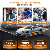 Foxwell NT201 OBD2 Automotive Scanner Check Engine Light Professional Car Code Reader OBD II Car Diagnostic Scan Tool PK ELM327