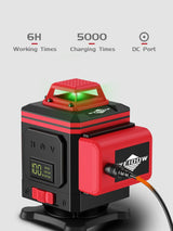 WEIDDW 3D/4D 12/16 Lines Laser Level Horizontal Vertical with Remote Control 360°Self-leveling Professional 8 lines Laser Levels