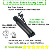 36Volt Water Bottle Dolphin Ebike Battery Box 30 pcs 18650 cells 24V 36V 48VBottle Electric Bike Battery Case with Cells Holder