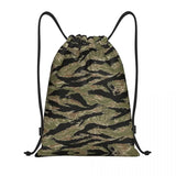 Custom Green Brown Military Camouflage Drawstring Bags Men Women Lightweight Army Jungle Camo Sports Gym Storage Backpack